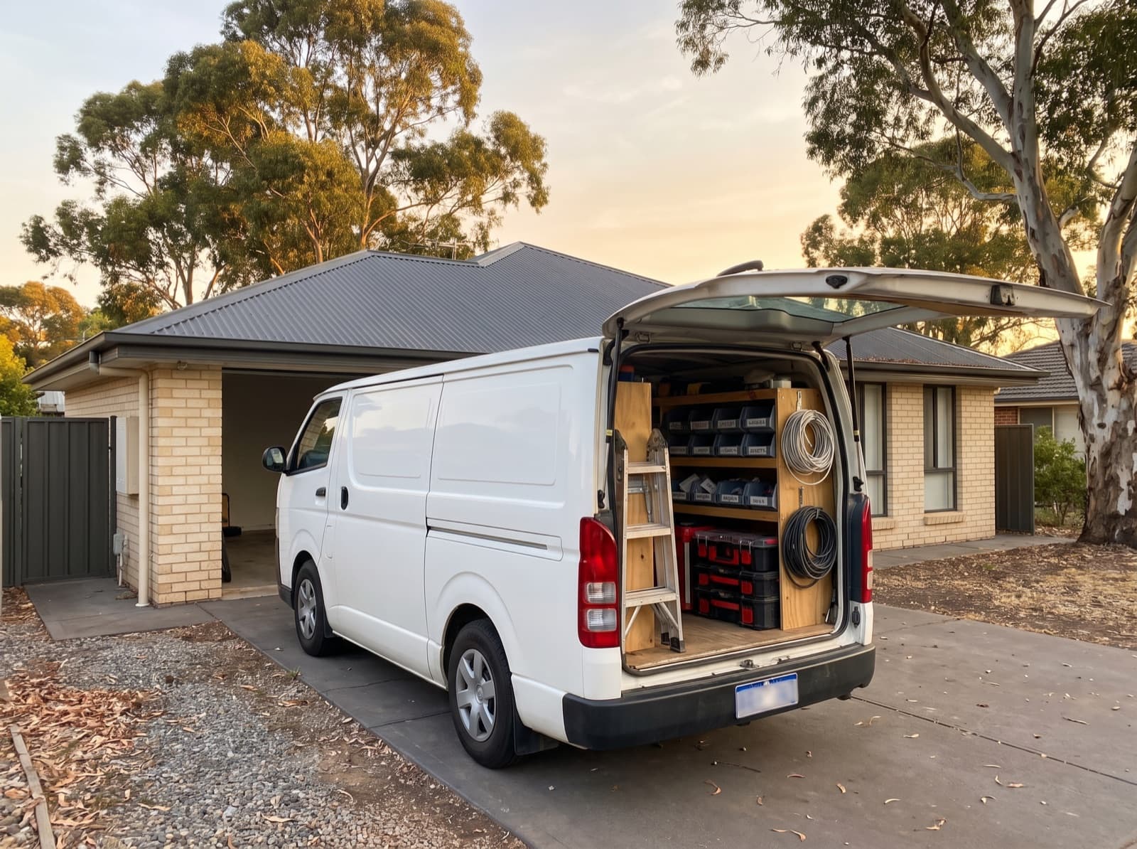 Elite work van at an Australian home
