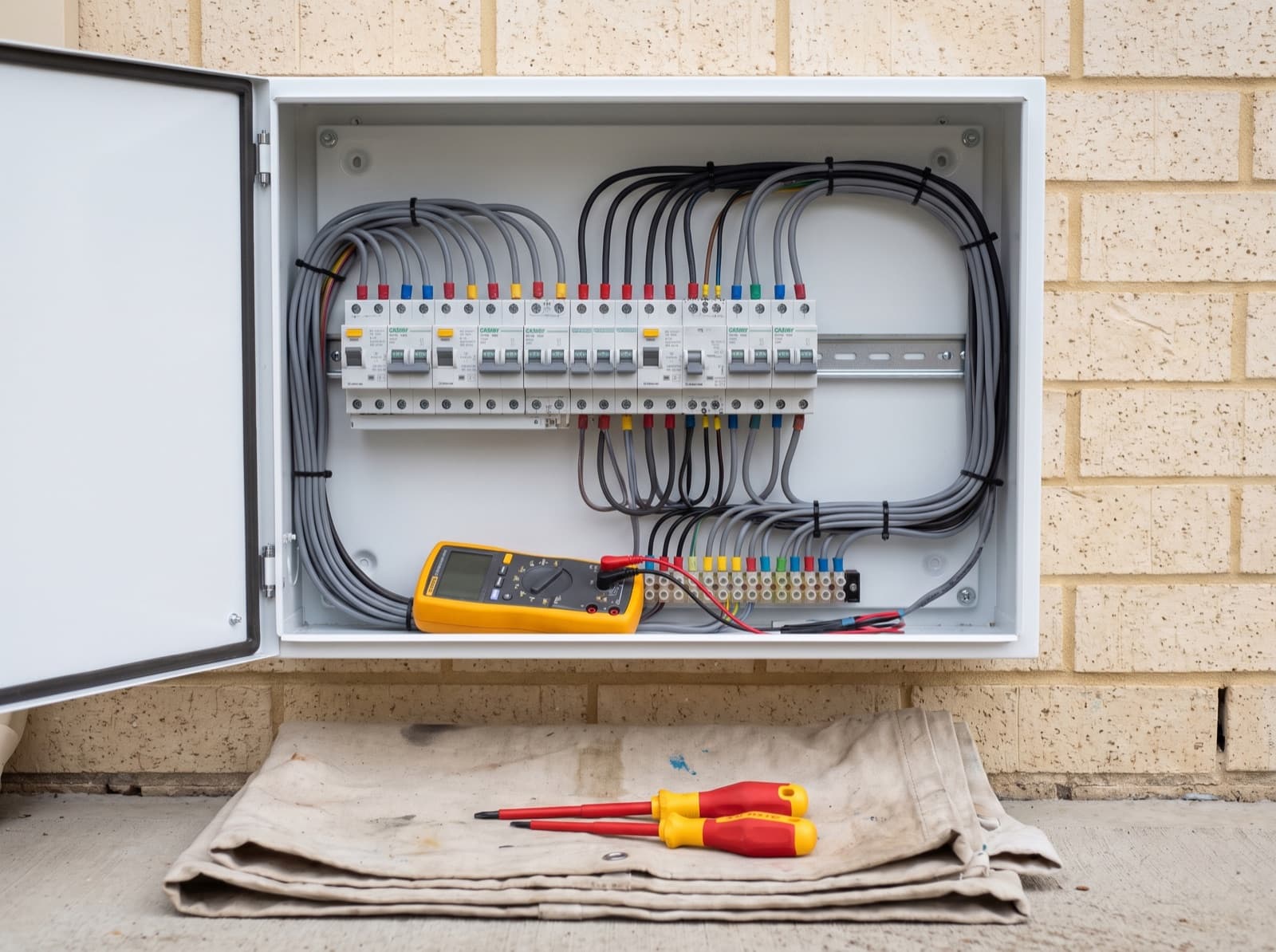 Residential switchboard work at an Australian home